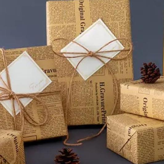 20 Lembar Kertas Koran Newspaper English Vintage Craft Flower Wrapping Paper Kertas Kado Aesthetic