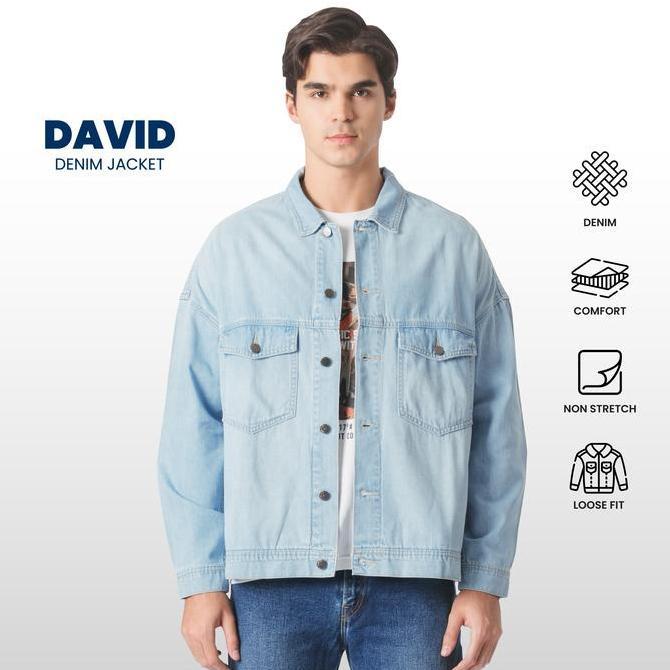 Emba Denim - David Jaket Loose Fit Bahan Denim Casual Pria Kancing MS