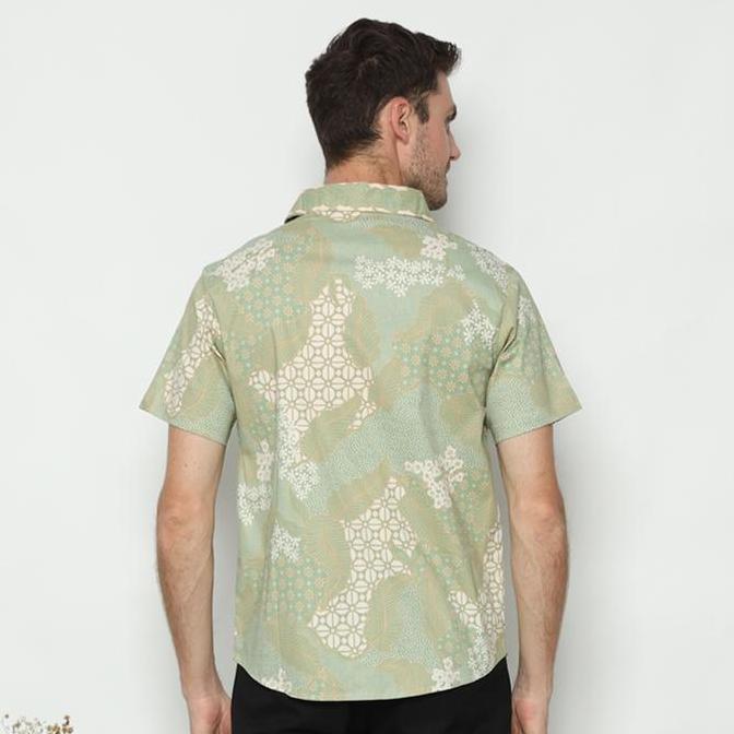 Kemeja Batik Pria / Baju Couple Warna Hijau / Baju Kantor - 113 ICE Sage