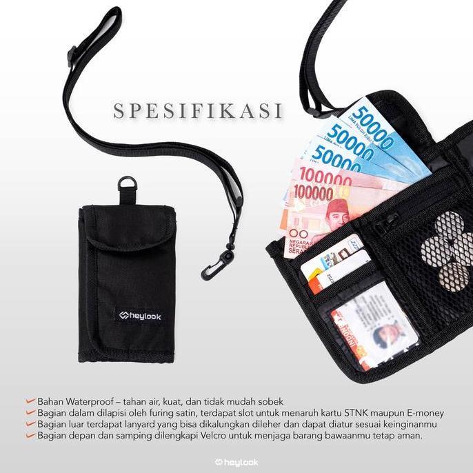Younew- Heylook Sling Llet Tokyo Terproof Dompet Kartu Uang Anti Air Sling Bag Llet Pria Kulit Cowok