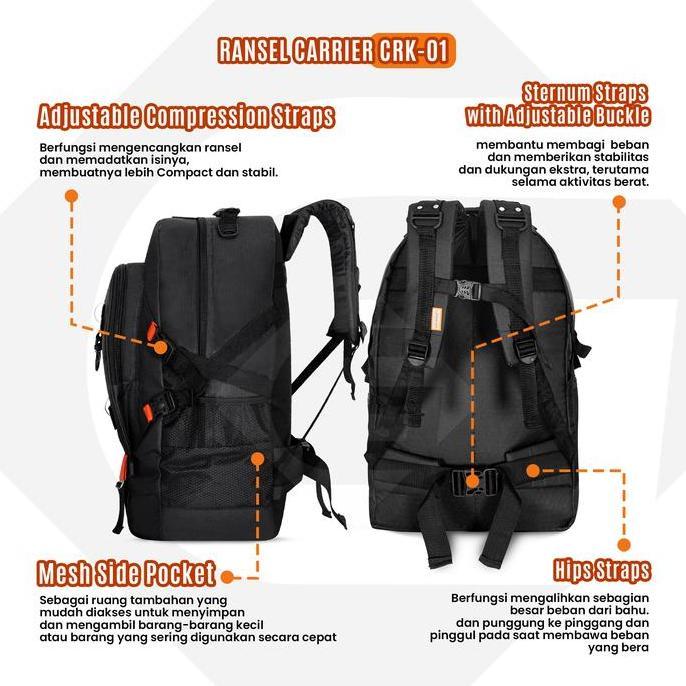 Younew- Tas Ransel Pria Carrier Goldvers Backpack 50L Gunung Hiking Travel Bag