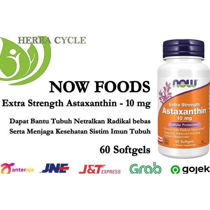 TERMURAH - Now Foods Astaxanthin Extra Strength 10 mg (60 gel) Now Astaxanthin 10