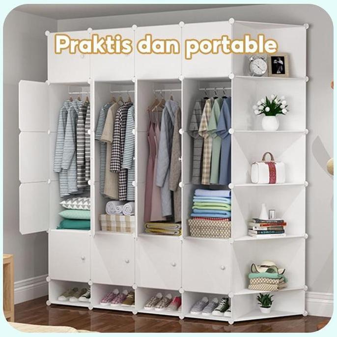 AMDOXTE Lemari Plastik / Lemari Sekat / Lemari Pakaian / Lemari Baju / Lemari Multifungsi / Kotak St