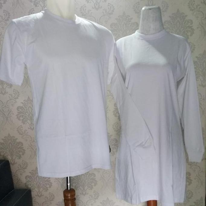 KAOS POLOS TUNIK MUSLIHAM COUPLE KELUARGA KAOS SERAGAM PUTIH