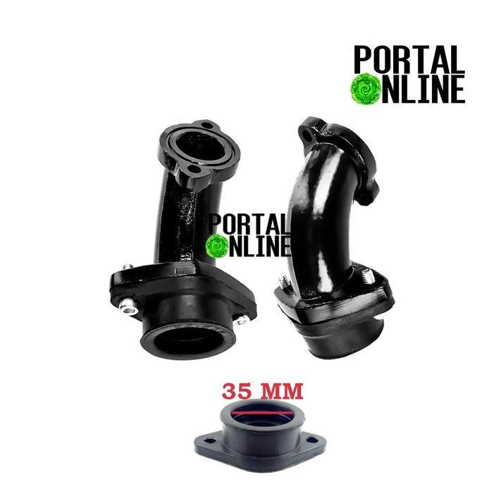 Intake Manifold Intek Miring Untuk Motor Bebek Smash Supra Grand Revo Supra X 125 Vega Shogun Jupite