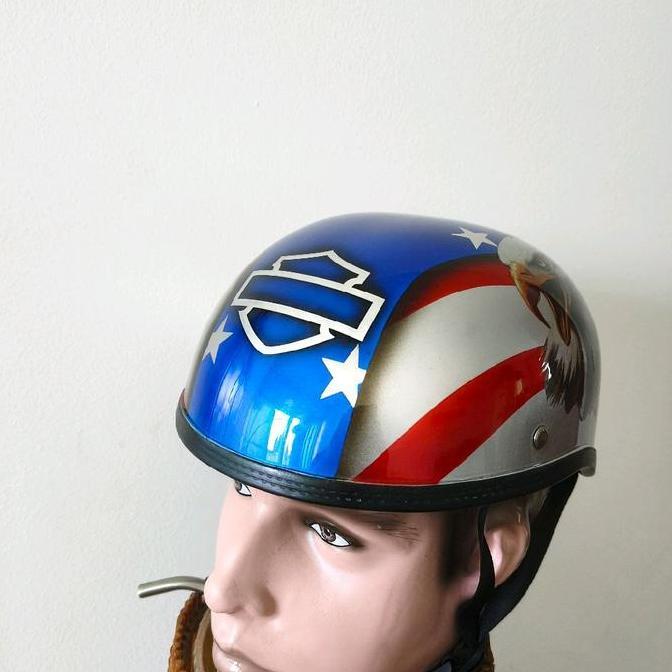 Helm Cetok Open Face Design Full Warna Hd Harley Davidson Motorcycle Unisex All Size Terbatas