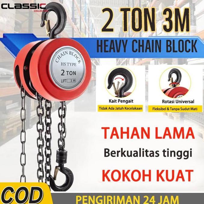 AMDOXTE Chain Block Heavy Duty Chain Block 1ton 2ton Katrol Angkat Takel Katrol Kerekkan Manual Take