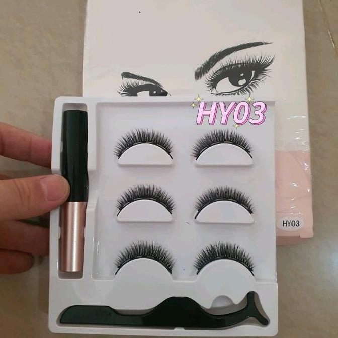 Auge- Bulu Mata Magnet 3Pairs . Bulu Mata 3D Magnet Eyeliner