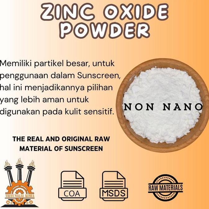 Zinc Oxide Non-Nano 100Gr Ingredient For Sunscreen / Bahan Aktif Utama Sunscreen Zinc Oxide Non-Nano