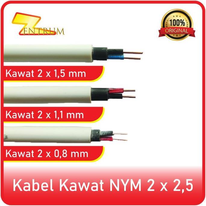 Fastx- Kabel Listrik Kat Nym 2 X 2.5 (50 Yard) Hitam / Putih