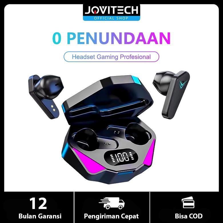 cuci gudang jovitech headset bluetooth gaming tws x15 bluetooth v5.2 led smart display headset nirka