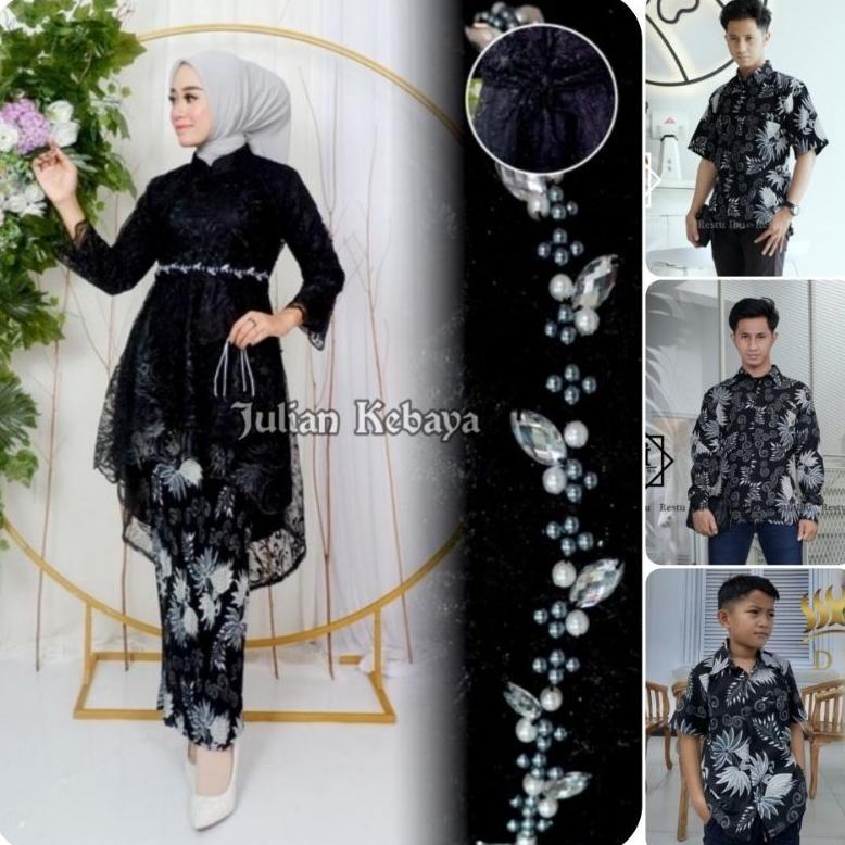 TERBARU COUPLE KEBAYA LESTI / SET KEBAYA COUPLE KEMEJA BATIK AYAH ANAK / KEBAYA HITAM KONDANGAN / BA