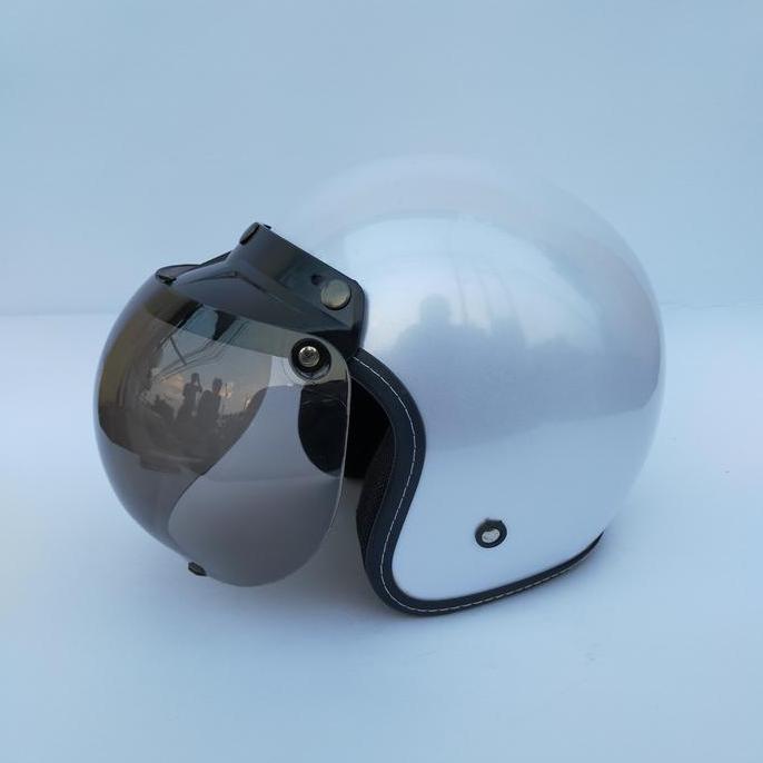 TERLARIS HELM BOGO RETRO PUTIH / HELM VESPA / HELM KLASIK / HELM JPN