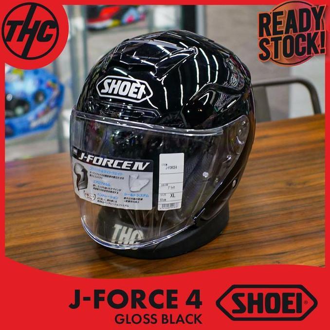TERLARIS!! SHOEI J-FORCE 4 GLOSS BLACK HALF FACE HELM J FORCE4 ORINAL