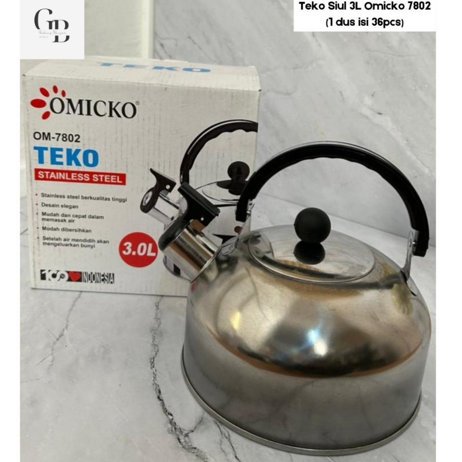 Teko Siul Omicko/Satu Hati Bunyi 3 Liter Ceret  Kettle Pemanas Air Ketel Wadah Masak Air Minum Stain