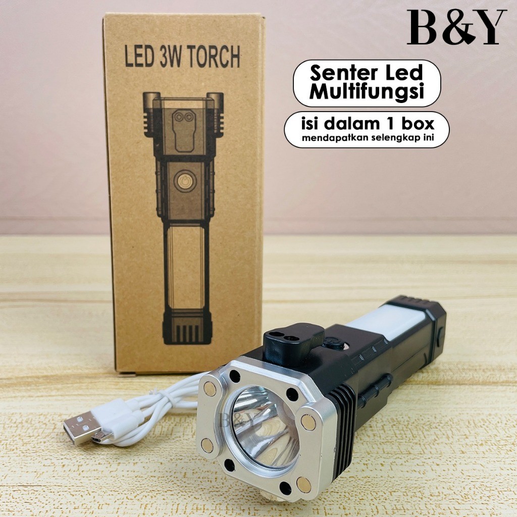 Senter Led Multifungsi Hummer Emergency Plus 4 Magnet / Senter Cas Usb