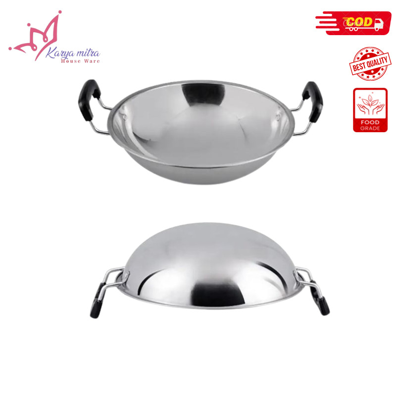 Wajan Stainless Tebal/Wajan Penggorengan Stainless