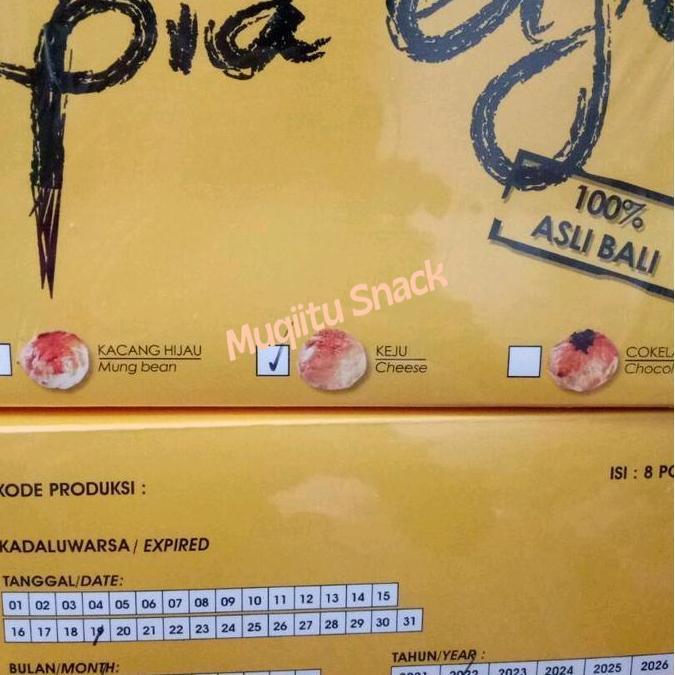 Pia Eiji Asli Bali Isi 8 Pcs Coklat Keju Mix Oleh Oleh Kue Pie