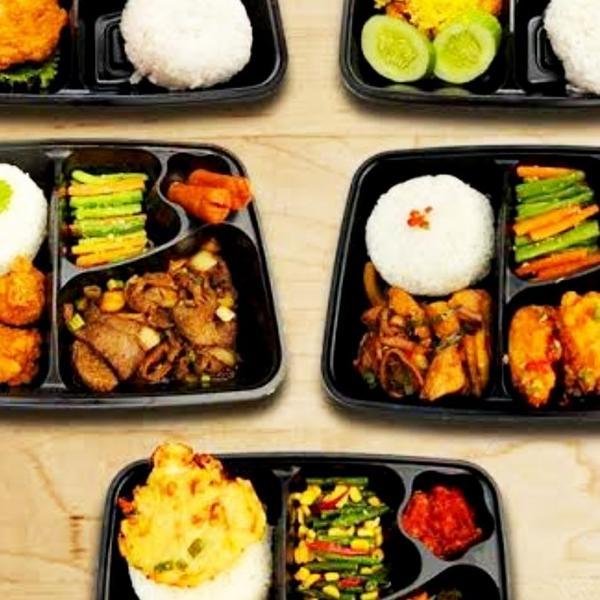 (Isi 50) Mika Box Bento Sekat 4 Bintang / Bento Lubang 4 / Bento Box / Bento Katering Nasi / Lunch B