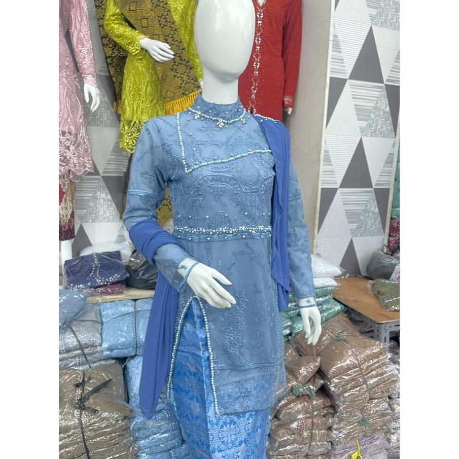 Setelan Kebaya Rosalia Slendang  Fashion Kondangan Pesta Wisuda Muslimah Wanita Baju Panjang Remaja