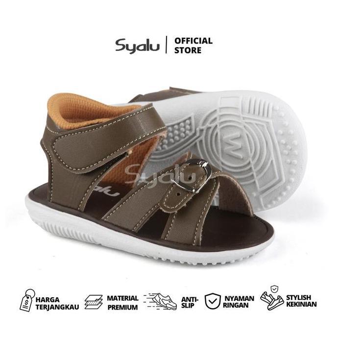 Syalu Sandal Anak Laki-Laki Bunyi Cit-Cit Usia 1-2 Tahun SG Olive untukBayi