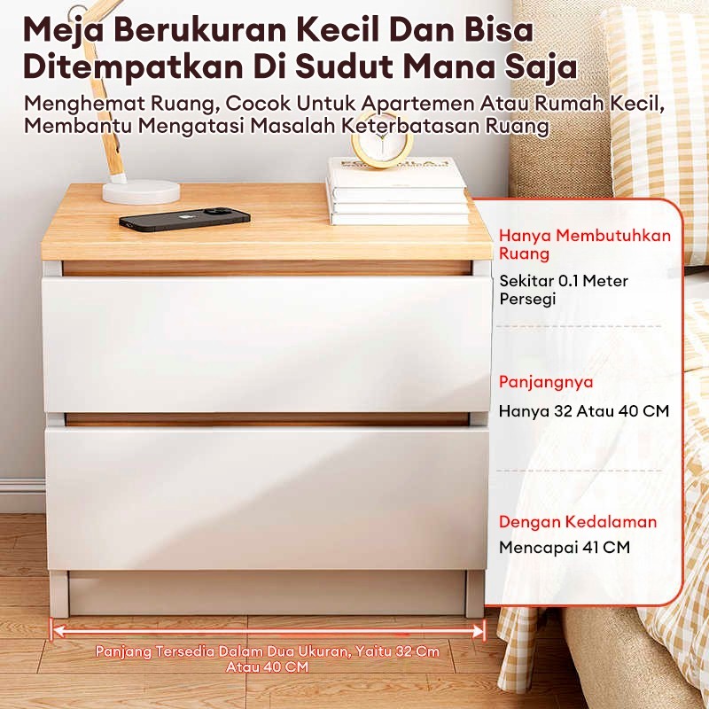 Meja Nakas Lemari Nakas Kecil Meja Kamar Kecil Aesthetic Meja Laci Susun Kayu Meja Sudut Minimalis