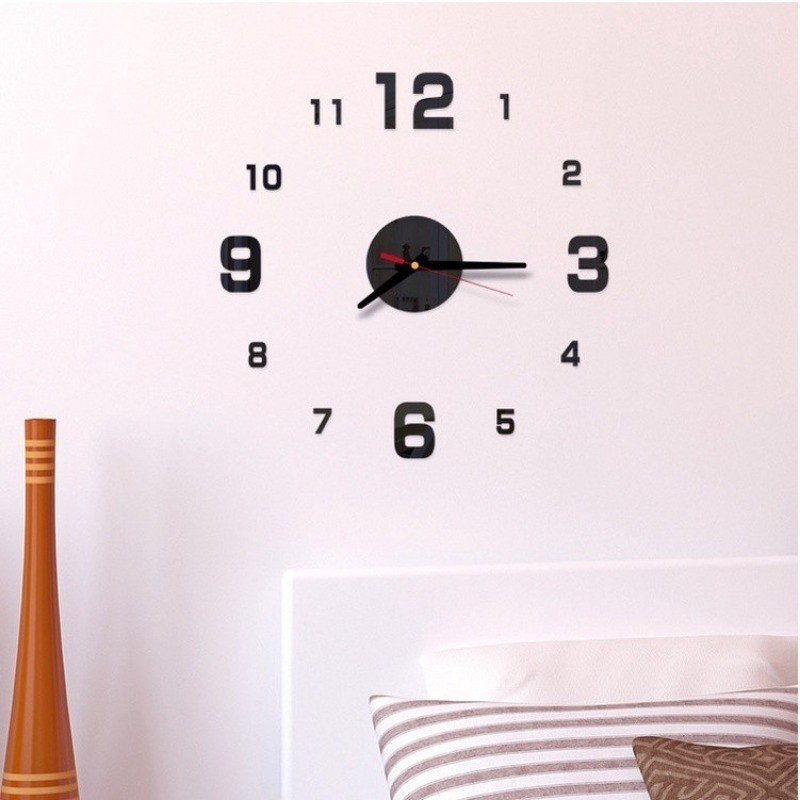 Simple Hole-Free Digital Clock Creative Diy Wall Clock Living Room Decoration Wall Sticker Clock Mut