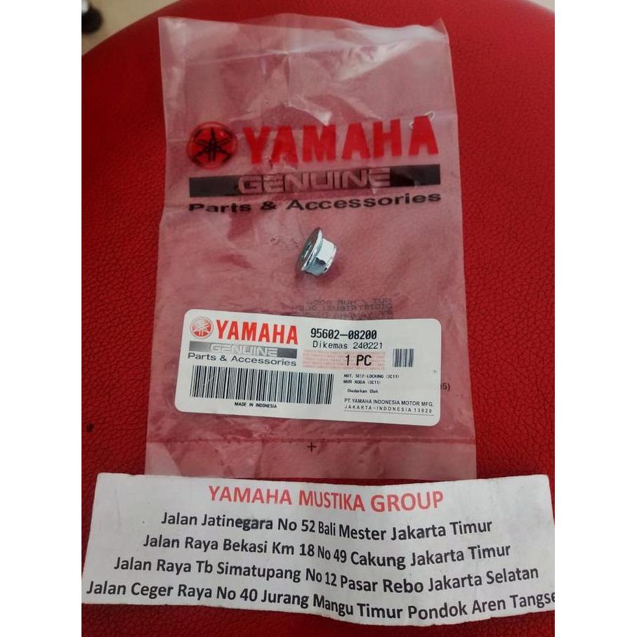 Update Mur Gir Roda Belakang Nut Self Locking 95602-08200 Original Yamaha Gen Juara