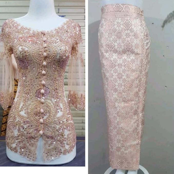 set kebaya payet model sabrina//kebaya payet tunangan//kebaya payet bali//kebaya payet kekinian//keb