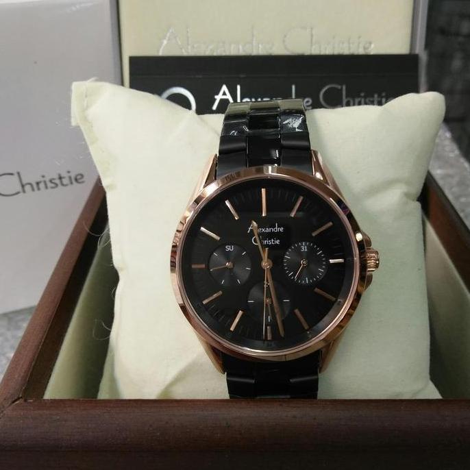 Jam Tangan Wanita Alexandre Christie Ac 2890 BF Black Rosegold