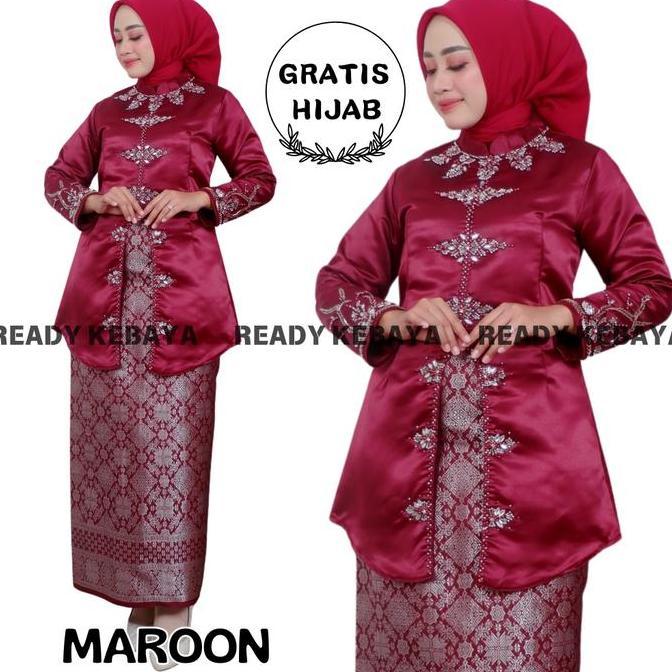 SETELAN KEBAYA TUNIK YUKI GRATIS HIJAB / KEBAYA PESTA / KEBAYA MODERN / KEBAYA MEWAH / KEBAYA KONDAN