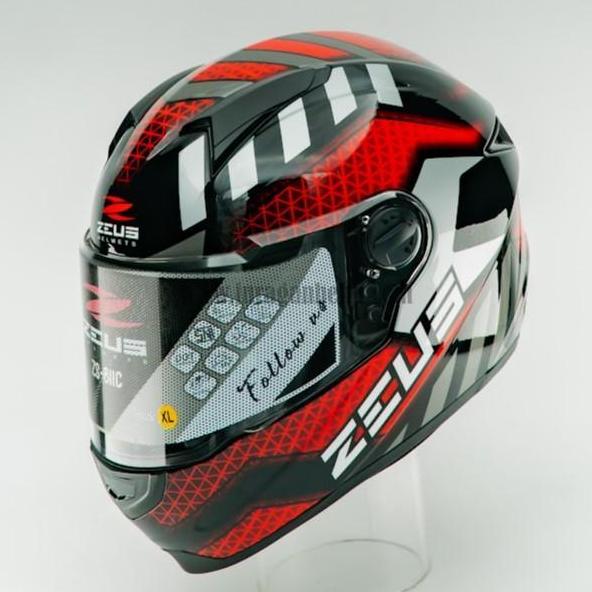TERLARIS!! ZEUS ZS811C Z811C AL57 BLACK/RED FULL FACE