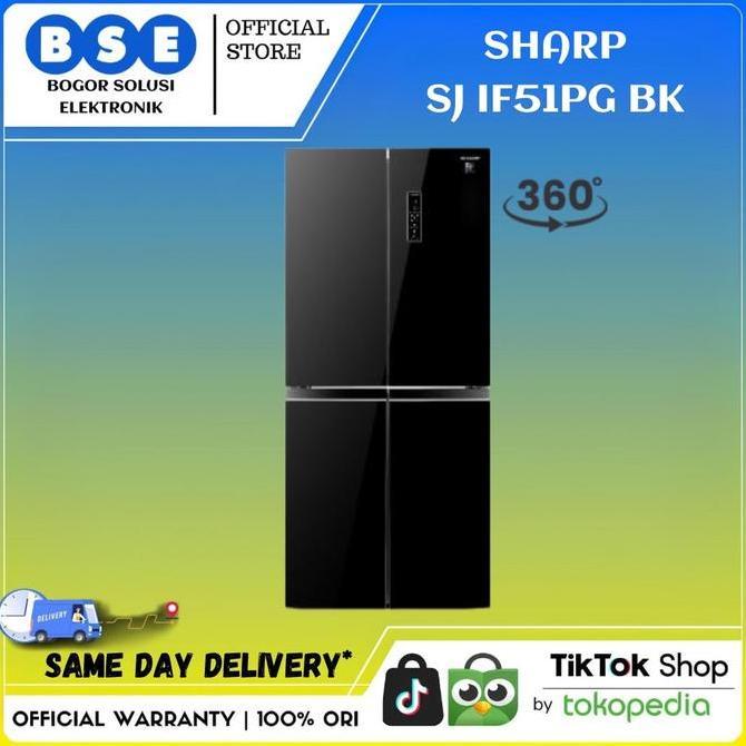 KULKAS 4 PINTU SHARP SJ-IF51PG-CG/BK | SJIF51PGBK 472L Sharp SJ IF51PG