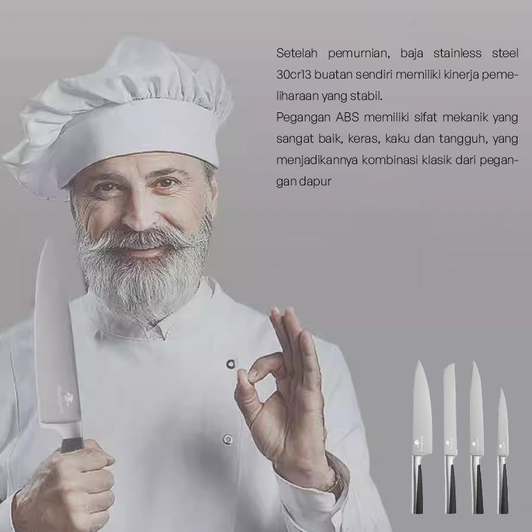 Big Promo Matougui Set Pisau Dapur 7 Pcs Pisau Roti Pisau Daging Pisau Tulang Pisau Buah Stainless S