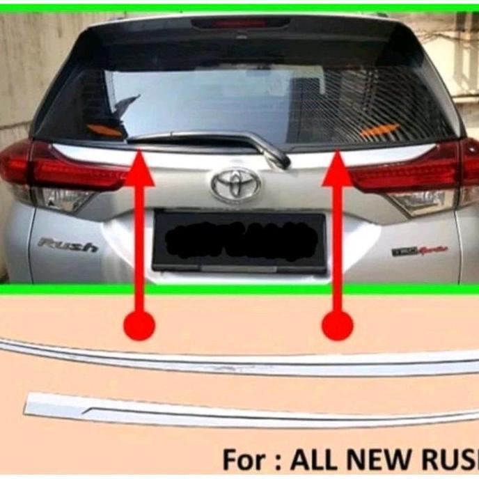 List Kaca Belakang All New Rush/ All New Terios 2018-2019-2020-2021-2022-2023 Chrome Aksesoris Car K