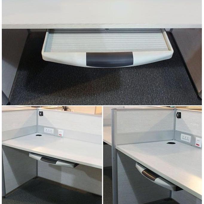 ODONTY 1 Set Laci Keyboard Komputer Dan Rel 51X25CM Tempat Keyboard Bawah Meja Untuk Meja Komputer