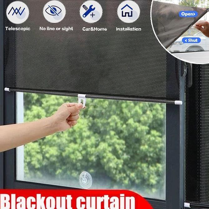 ODONTY Gorden Gulung Roller Blind / Korden Jendela Tempel Tanpa Paku / Tirai Jendela Gulung Punch-fr