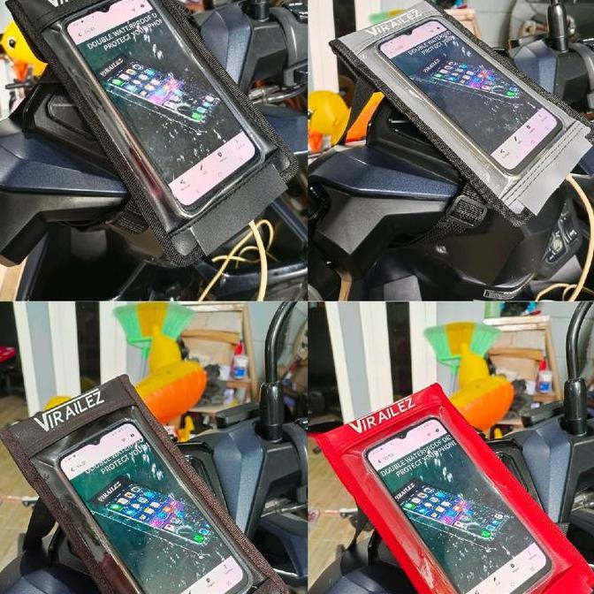 ENCRASH HOLDER HP OJEK ONLINE HOLDER MOTOR BAHAN KULIT SINTETIS