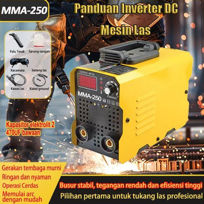 ODONTY Mesin Las Inverter mesin las listrik 450 watt MMA 250A IGBT 450 watt / Mesin las mini / Mesin
