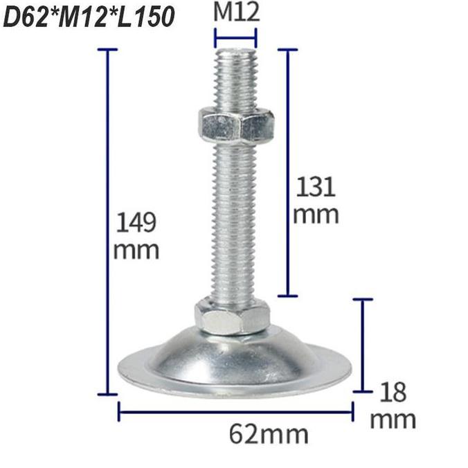 ENCRASH M12 X 100 / M12 X 150 Adjuster Foot Table Kaki Meja Adjuster Foot