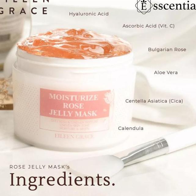 Eileen Grace Moisturize Rose Jelly Face Mask Masker Pelembab Wajah Kulit Berjerawat 300Ml Bpom