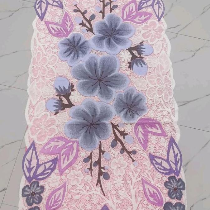 TAPLAK MEJA RUANG TAMU / TAPLAK MEJA MINIMALIS MOTIF BUNGA BESAR / TAPLAK MEJA TAMU MODERN Taplak Me