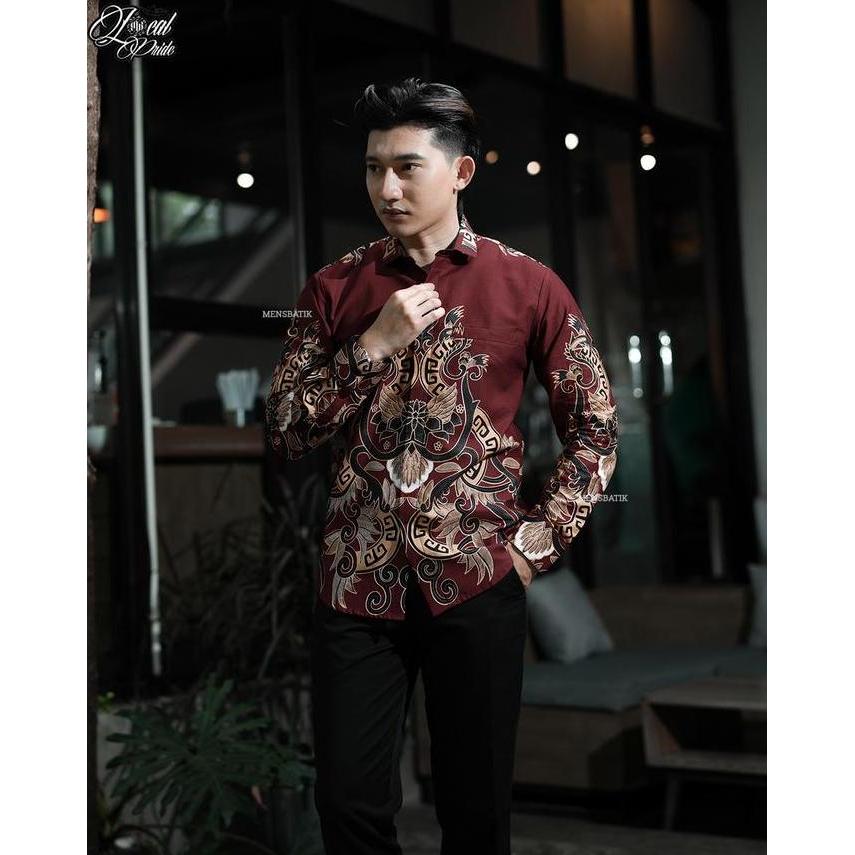 MENSBATIK - Adyatama - batik pria - lengan panjang - batik slimfit- batik anak muda - ootd natal