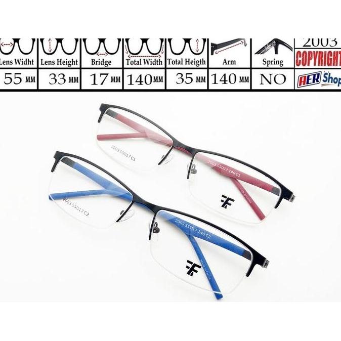 frame kacamata orinal half frame FERRARO sport minus frame unisex