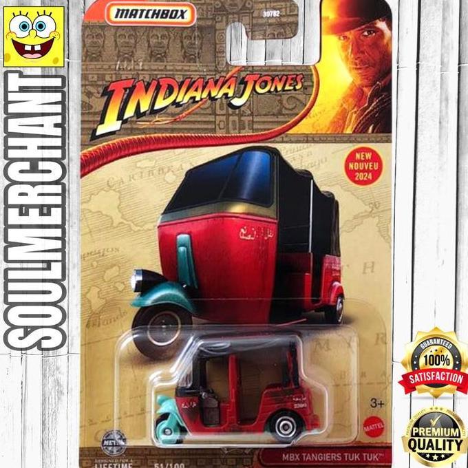 Matchbox Indiana Jones MBX Tangiers Tuk Tuk Merah Diecast Bemo New