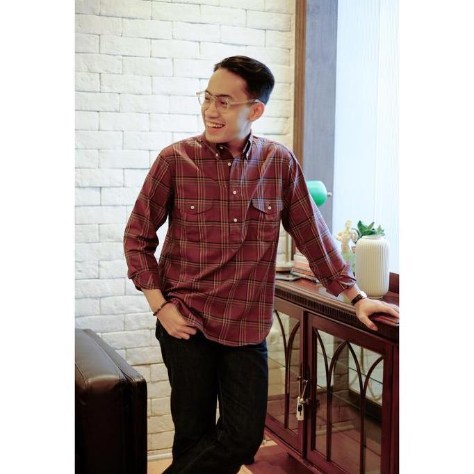 Forest Hill Popover Shirt - Brick Red