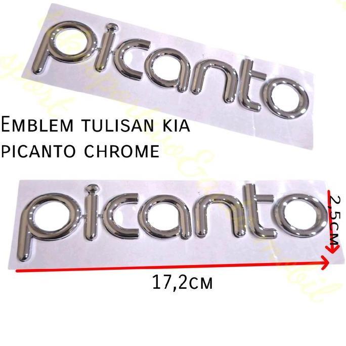 EMBLEM LOGO TULISAN BAGASI KIA PICANTO CHROME PICANTO TERMURAH
