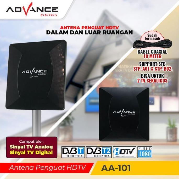 EVAJAYAMANDIRI - ADVANCE ANTENA TV DIGITAL AA-101 ANTENA TV DIGITAL SUPER JERNIH 1080P / ANTENA TV D