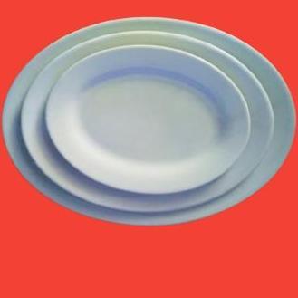 Piring Saji Ikan Oval Set 3 Keramik (9" 10,5" 12") BS