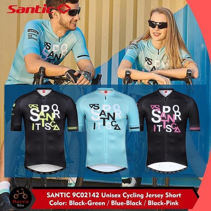 SANTIC Jersey Sepeda Tangan Pendek Unisex 9C02142 Santic Cycling Jersey Short Sleeve Cycling Jersey